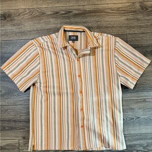 Orange Striped Men's Shirt